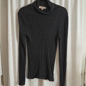 Philosophy Dark Gray Ribbed Turtleneck Sweater